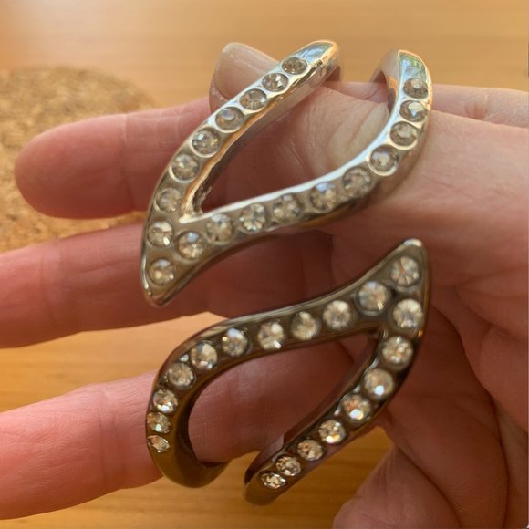 Rhinestone & Faux Silver Bracelet - Picture 2 of 12